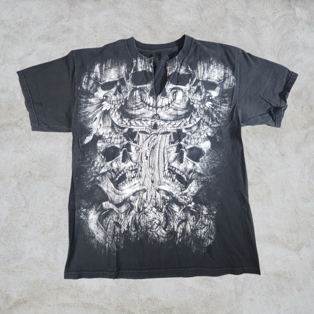 MMA‎ Elite Shirt Mens Medium Black Y2K Grunge Emo Mallgoth Cyber Skater 2000s